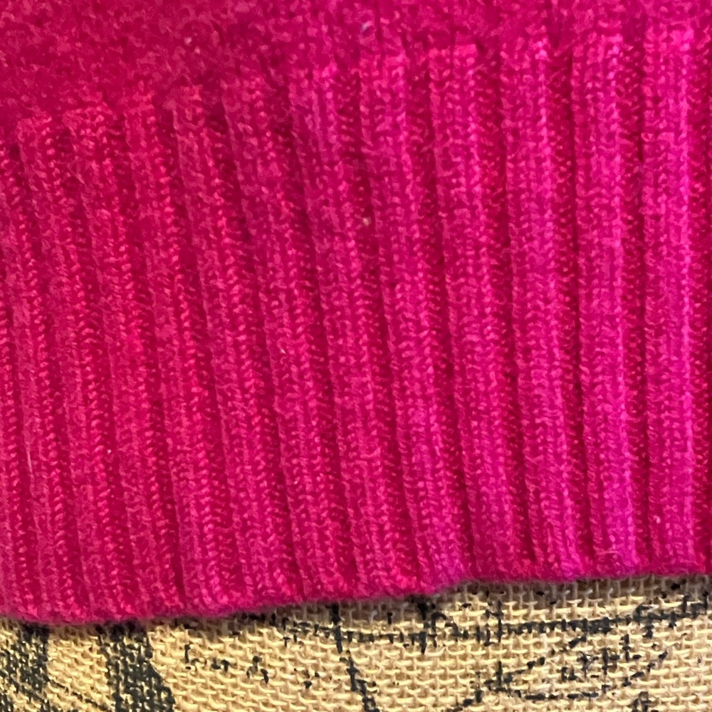 Faconnable thick lamb’s wool magenta berry pink short length v-neck knit sweater - Picture 8 of 15